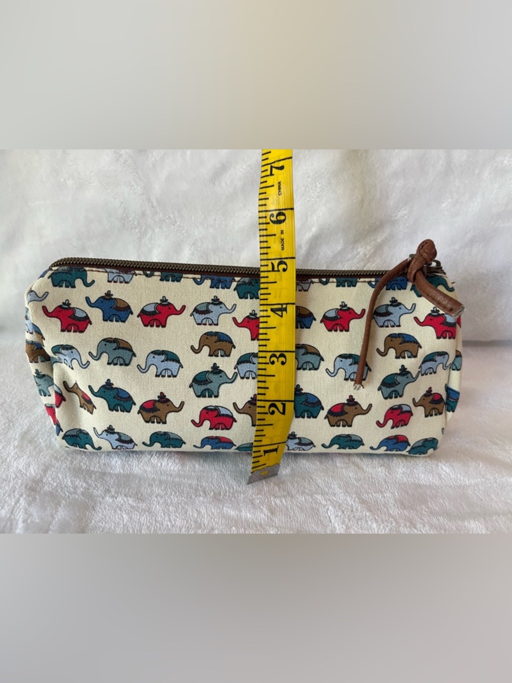 Cute elephant pouch, satchel makeup, trinket bag with zipper new - Picture 7 of 8